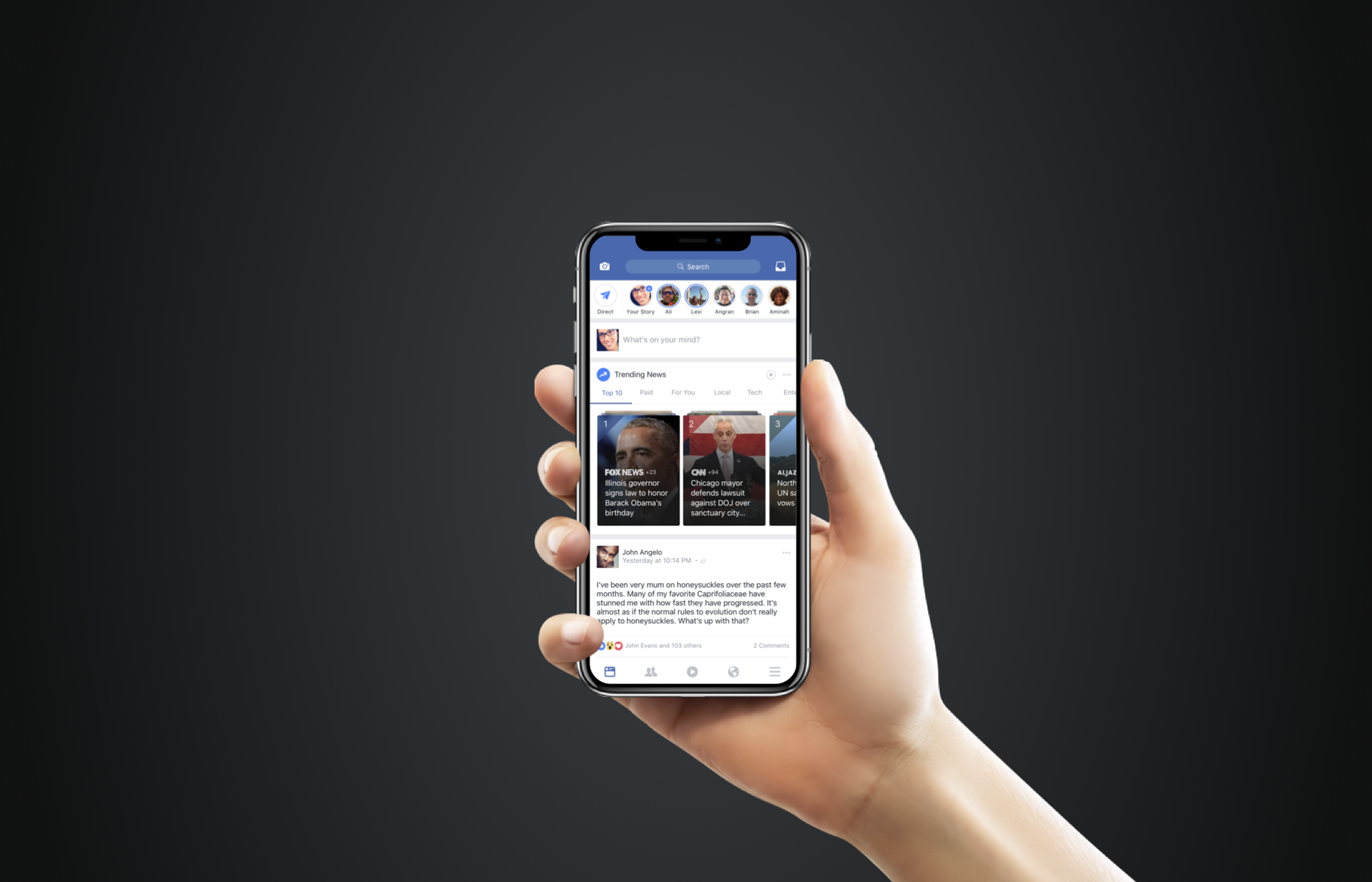 Facebook News on News Feed by designer John Angelo